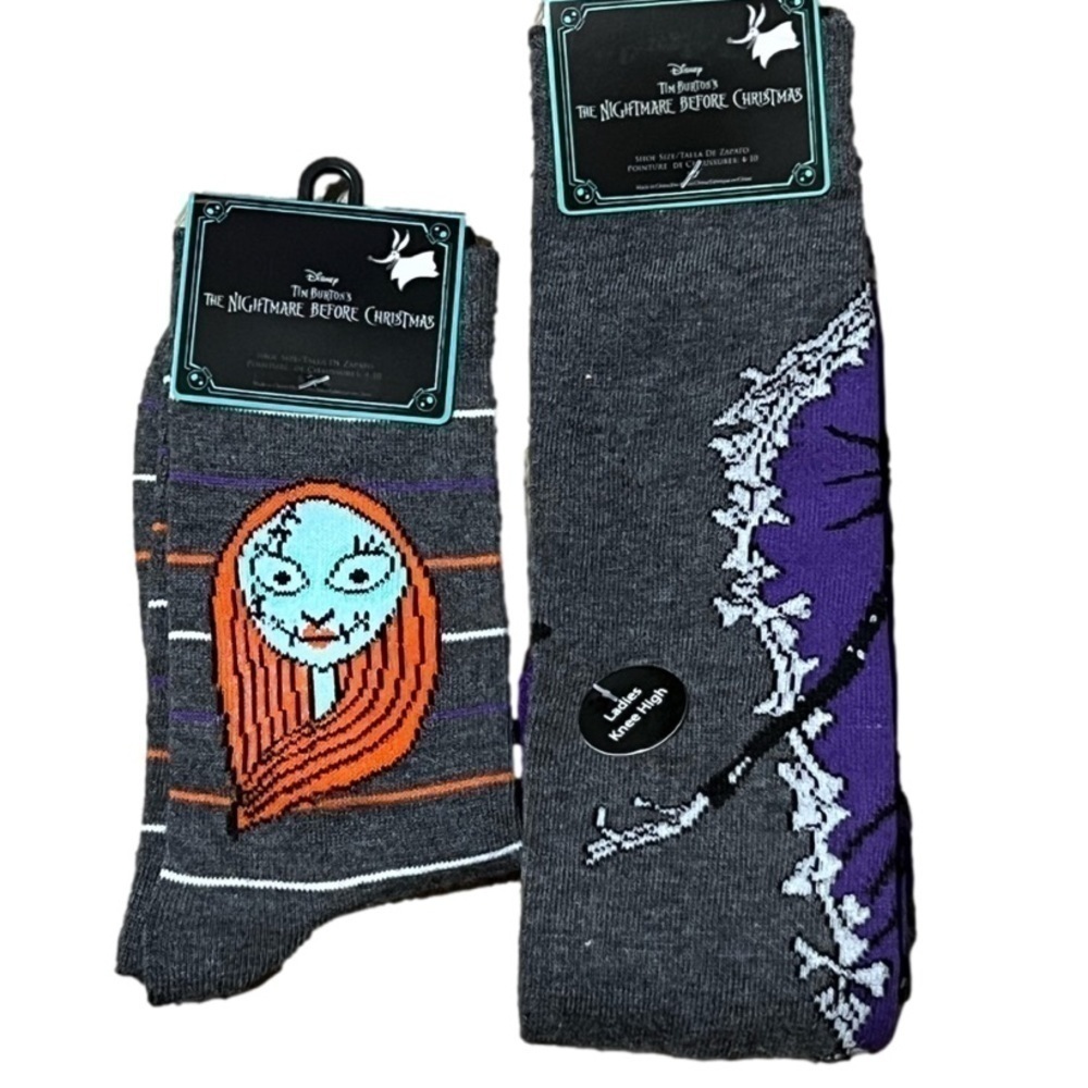 Disneys Tim Burtons The Nightmare Before Christmas Womens Socks 2Pairs (Sz 4-10)